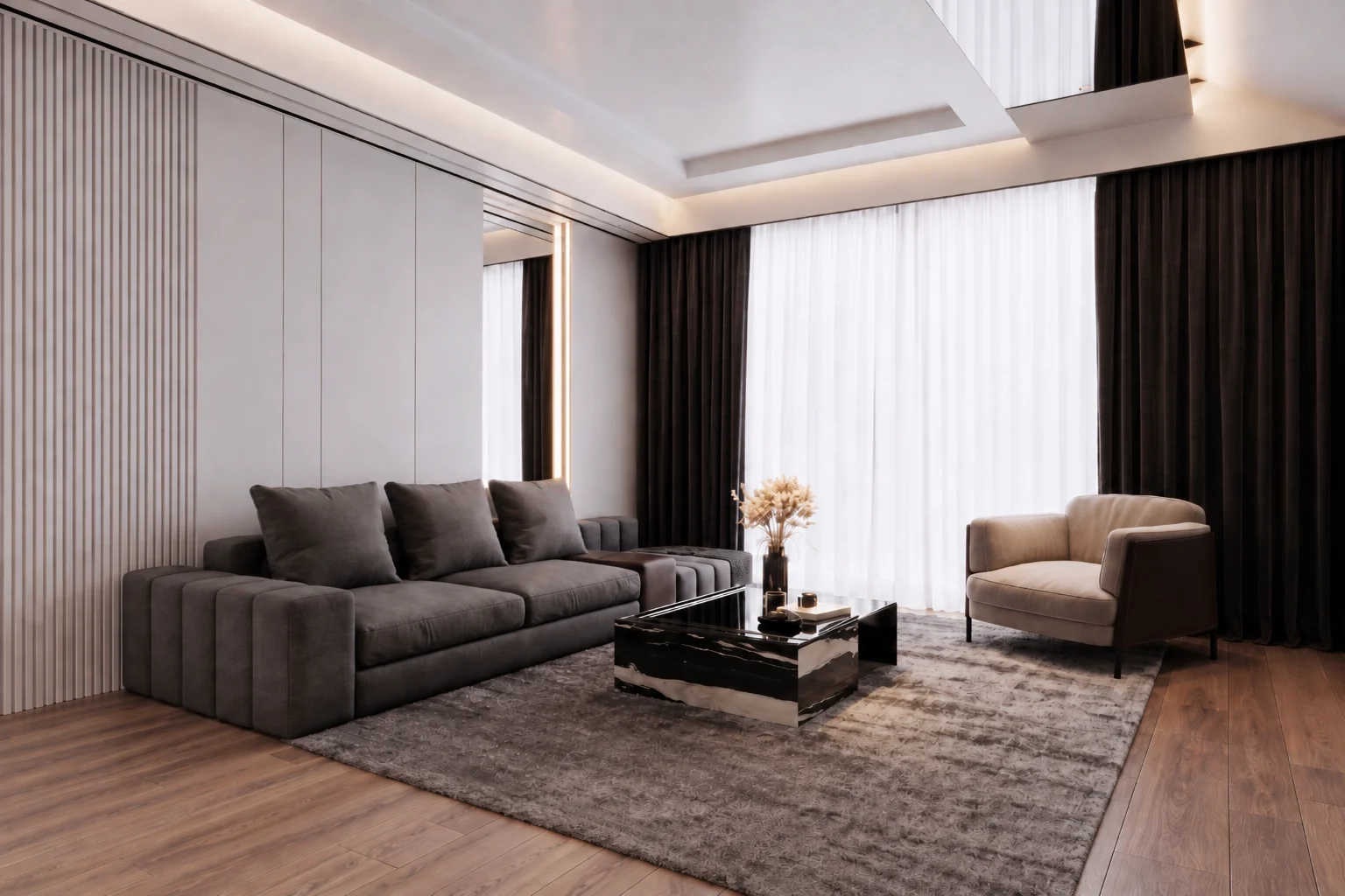Brickell Dark Luxury Apartment - Residential / Brickell, Miami interior design project portfolio by Adi Asher