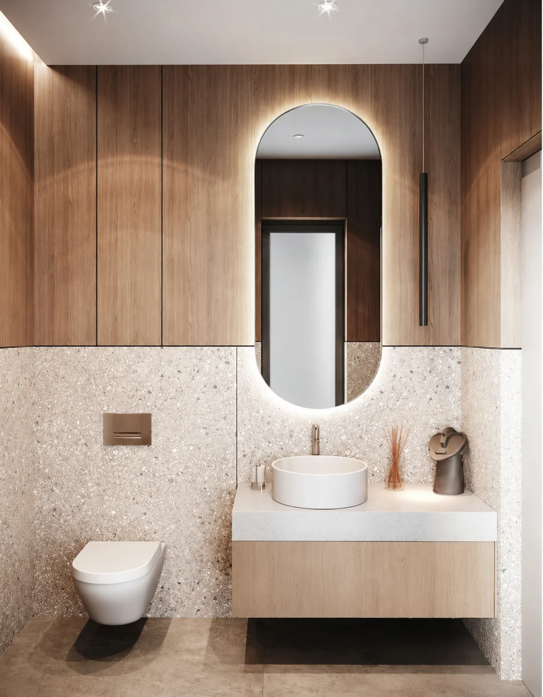 Terrazzo Powder Room Transformation - Residential / Boca Raton, FL interior design project portfolio by Adi Asher